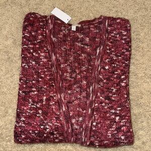 Talbots Maroon Knit Cardigan